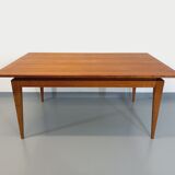 Vintage rustic scandinavian style dining table from 50s 60s in teak and oak
