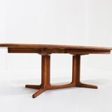 Vintage Glostrup Danish oval extendable dining table solid teak 1960s