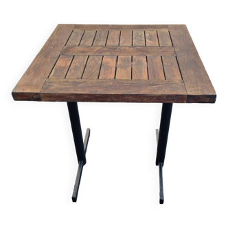 Square bistro table, teak wood