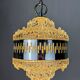 Kaiser Leuchten chandelier, frosted glass, Germany, 1960s