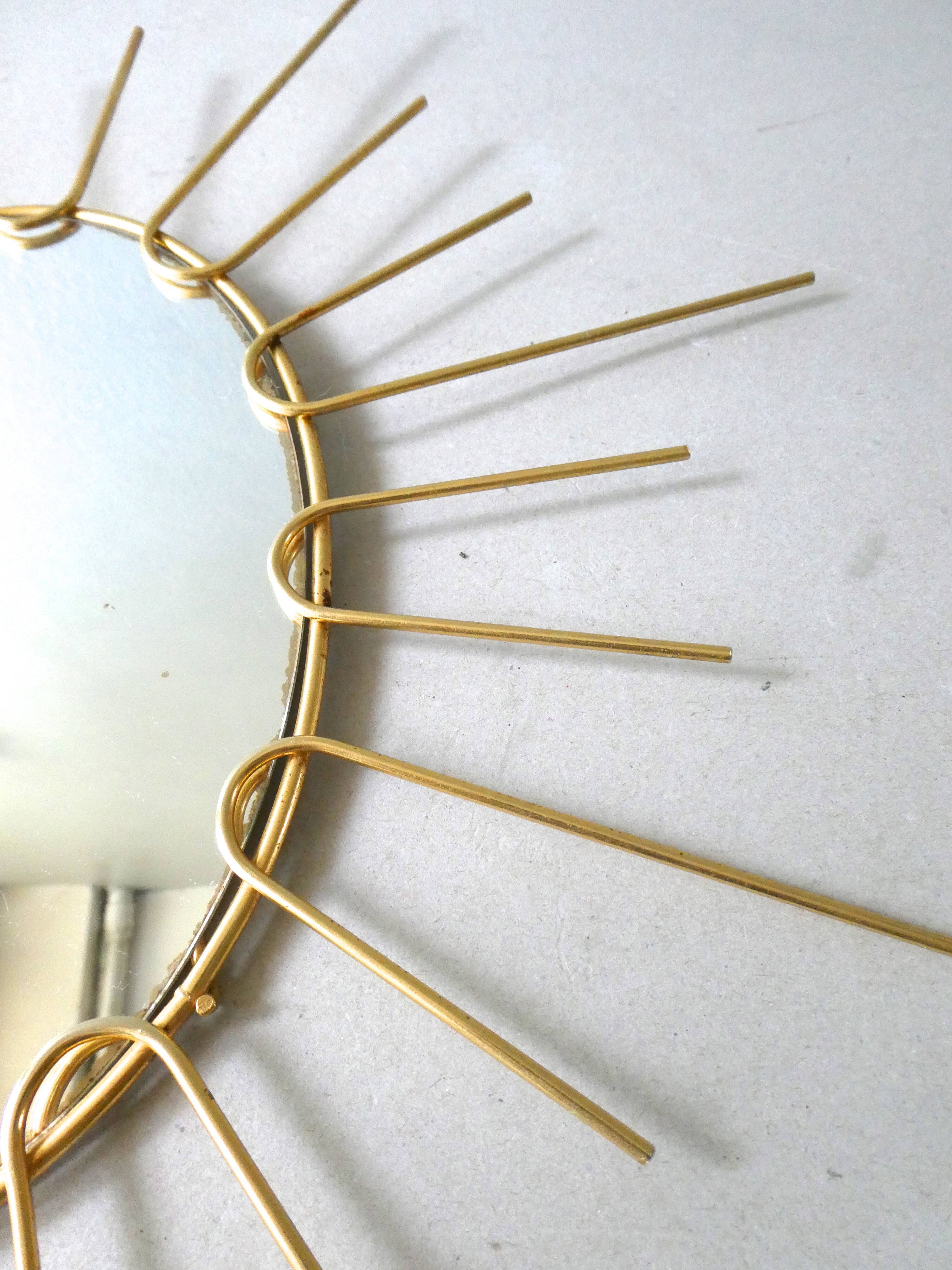 Brass sunglasses mirror from the 70s - 39x43cm