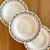 3 vintage Art Deco soup plates by Hamage & Moulin des Loups