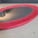 Antique garnet velvet mirror