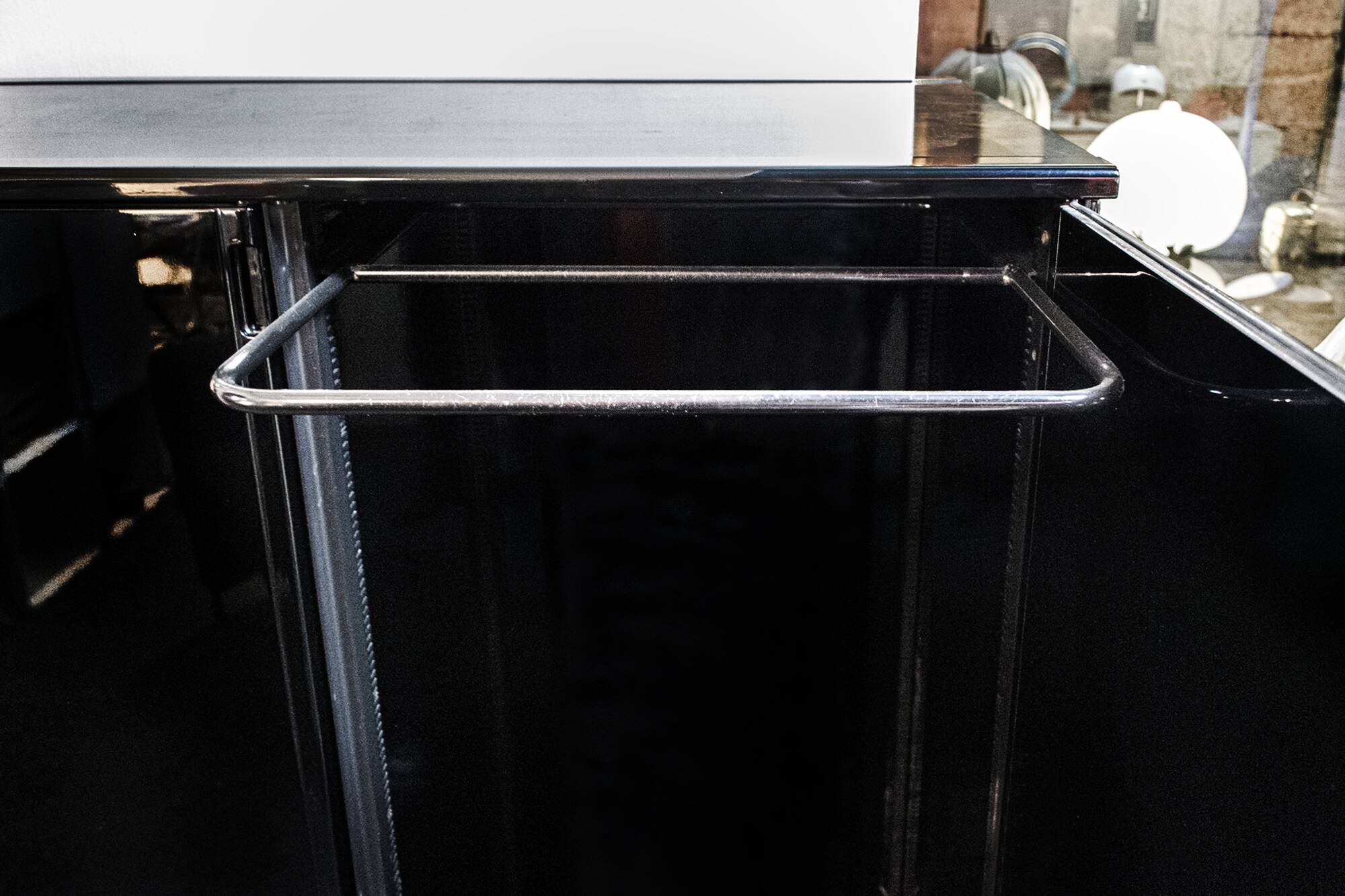 Vintage Italian Black wardrobe by Gianfranco Frattini for Molteni, 1970s