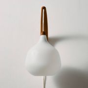 MK10987 Teak and glass wall lamp by Uno & Östen Kristiansson for Luxus