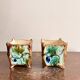 Antique Pair of Planters Cache Pot Barbotine with Ivy 19th Century Majolica