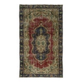 One-of-a-kind turkish handwoven vintage rug - rustic vintage charm 260x 156 cm