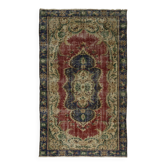 One-of-a-kind turkish handwoven vintage rug - rustic vintage charm 260x 156 cm