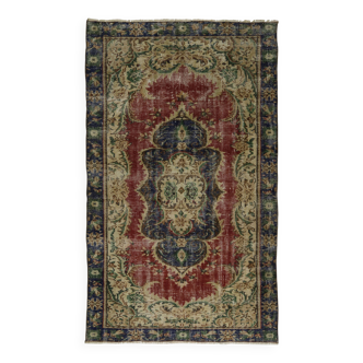 Tapis vintage turc tissé à la main unique en son genre - charme vintage rustique 260x 156 cm