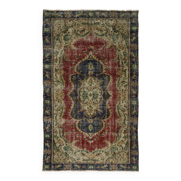One-of-a-kind turkish handwoven vintage rug - rustic vintage charm 260x 156 cm