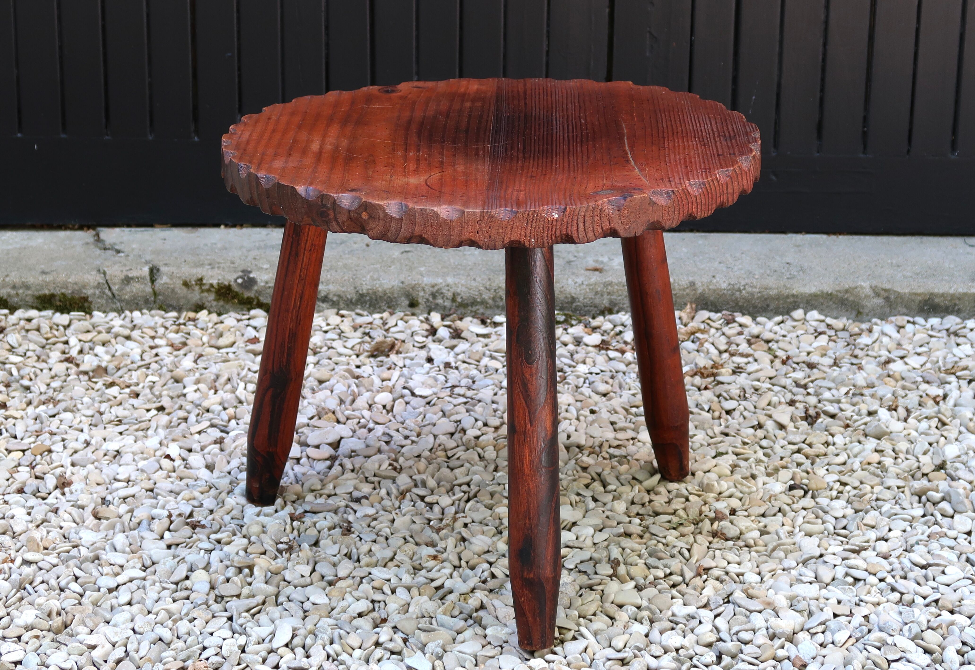 Wooden tripod side table, 50s