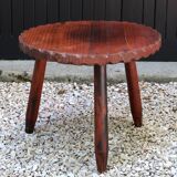 Table d'appoint tripode en bois, années 50