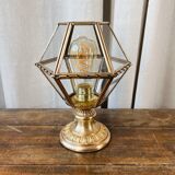 Lamp in brass, bronze and glass