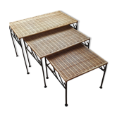 3 tables basses gigognes vintage