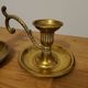 Set of brass candle holders
