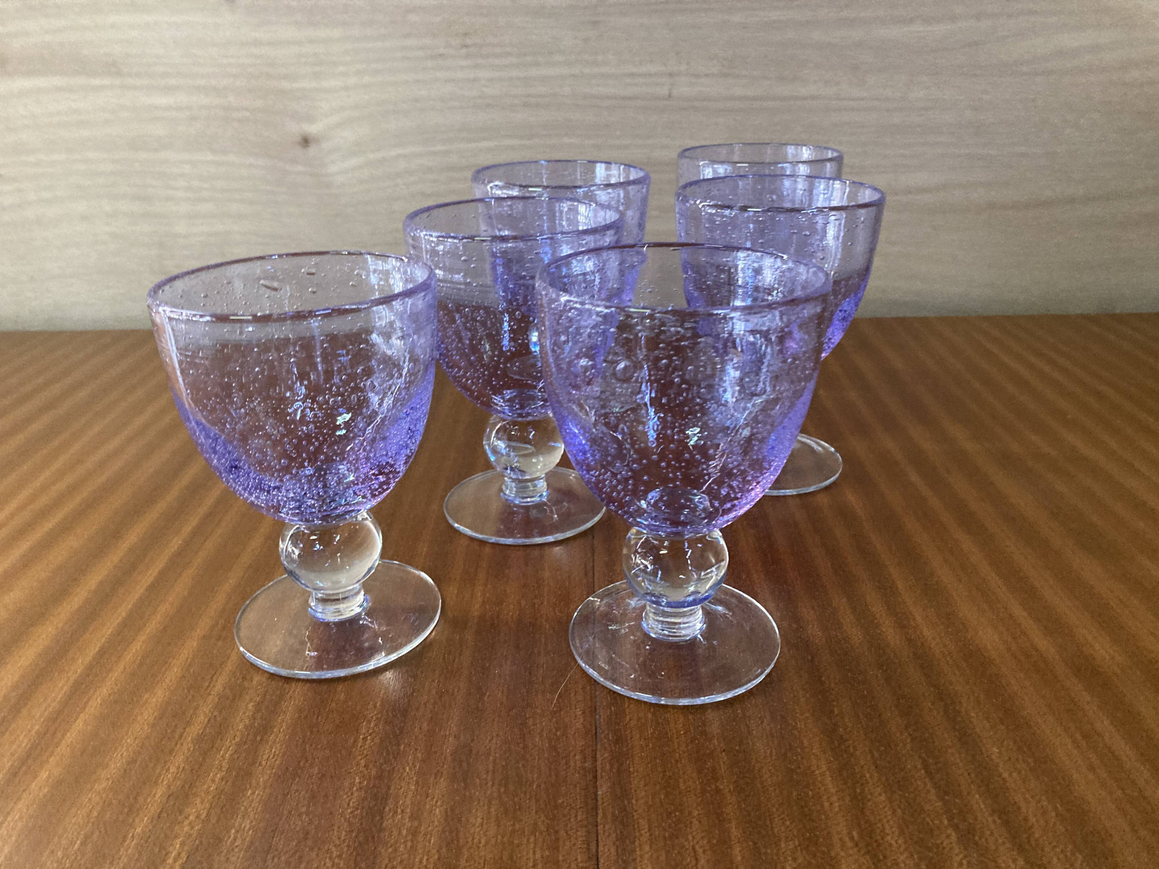 Set 6 handmade blown glasses. Maginific!!!