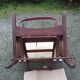 Vintage morris armchair in beech and fabric bordeaux napoleon iii