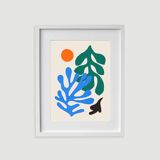 Framed floral collage