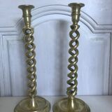 Pair of bronze candle holders 35cm