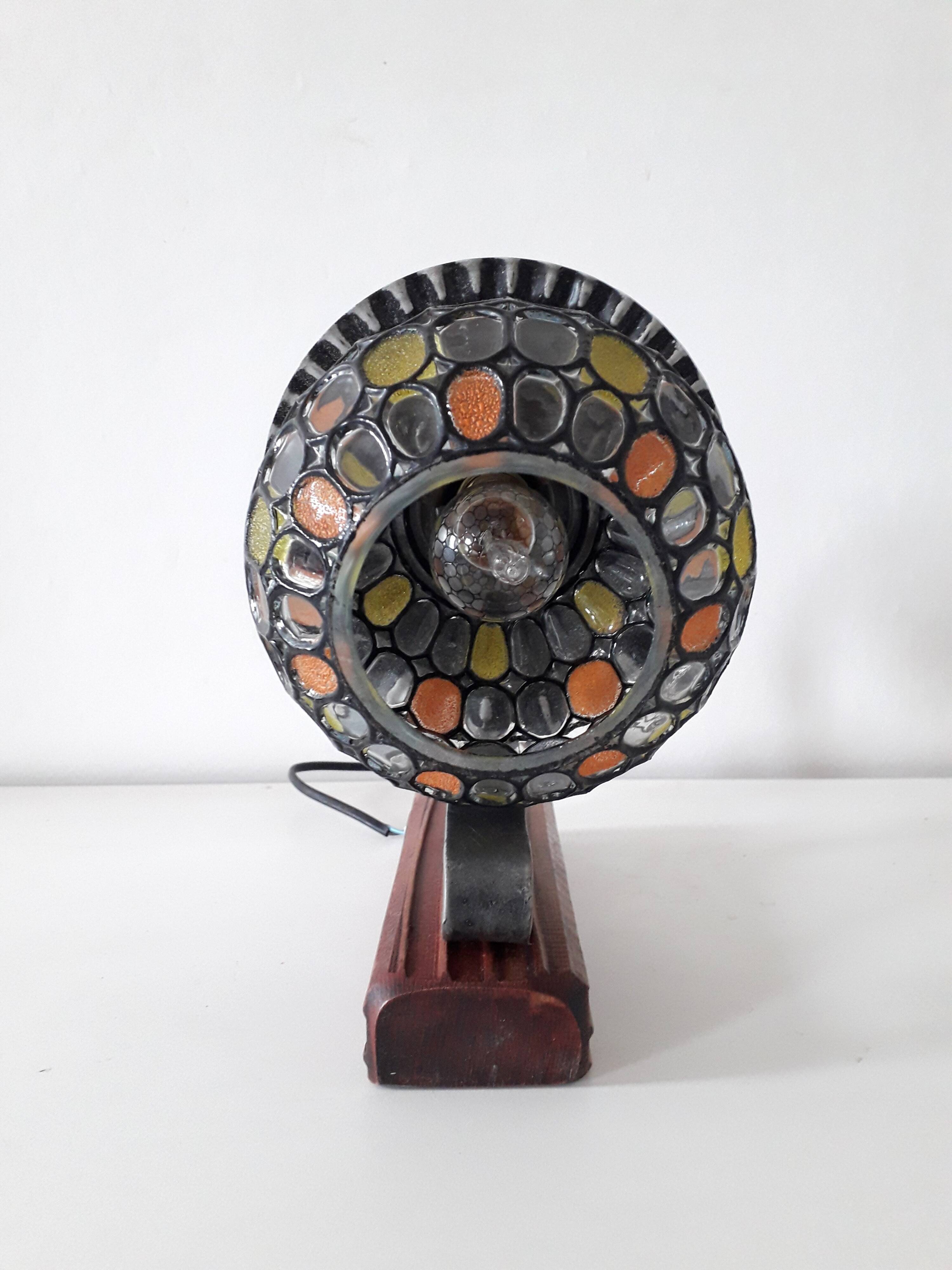 Retro wall light - Globe colored cloisonné glasses. - 1950-60
