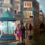 Figure painting domenico seloski (1924-1981) post-macchiaiolo