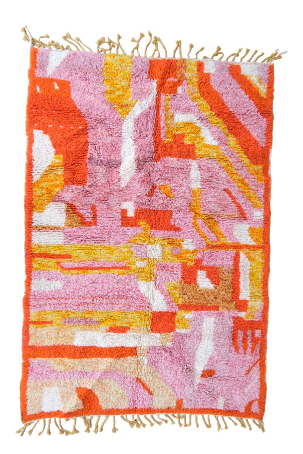 Boujad. tapis marocain rose et orange, 192 x 280 cm