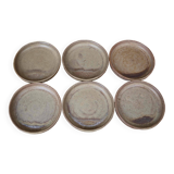 6 Antique Stoneware Coasters