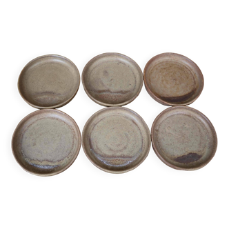 6 Antique Stoneware Coasters