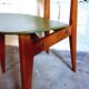 Vintage chair 50s 60s in wood and green skai