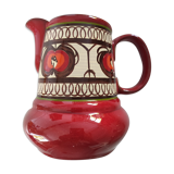 Red water pitcher and assorted plate