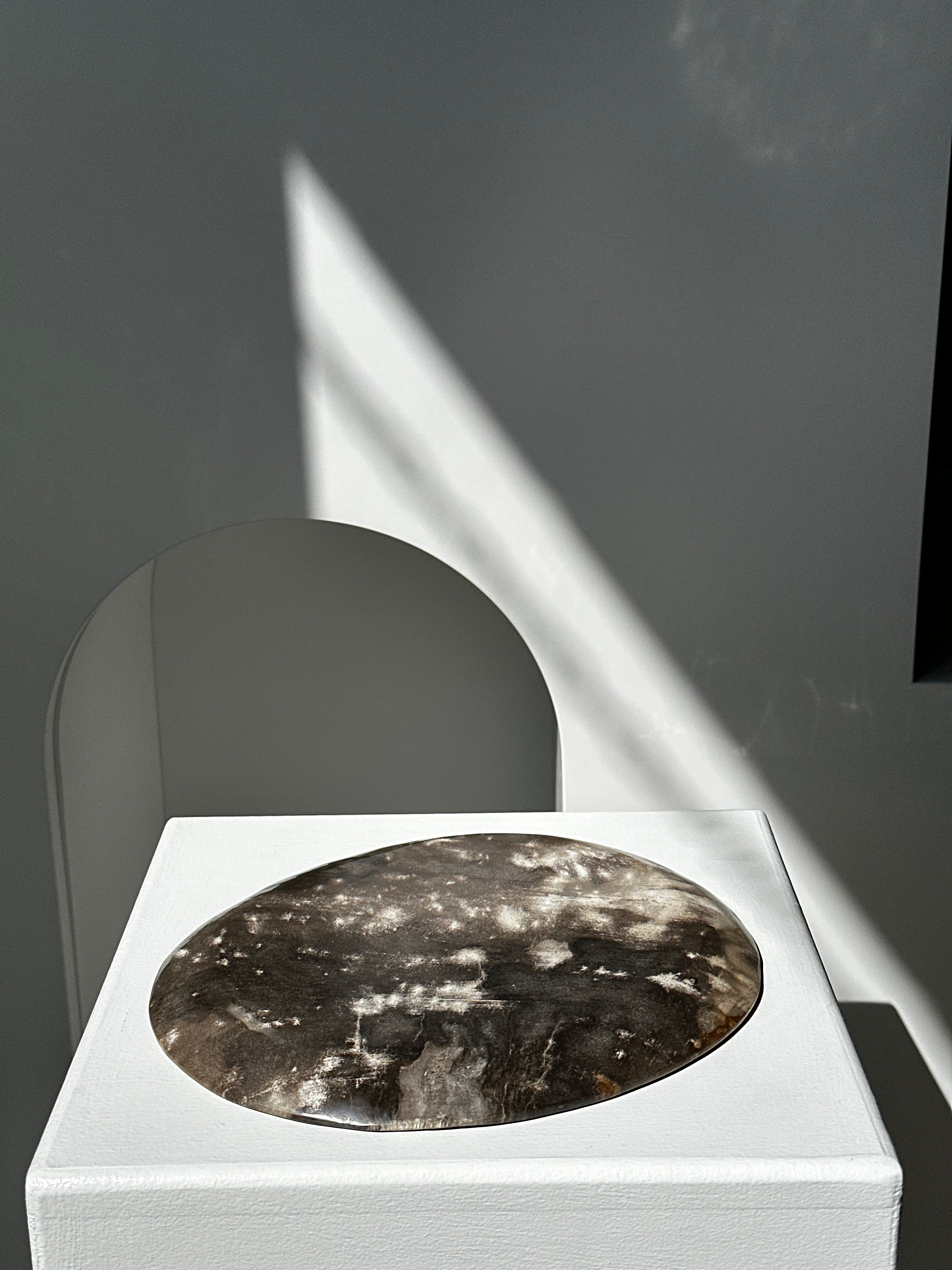 Dish in petrified wood