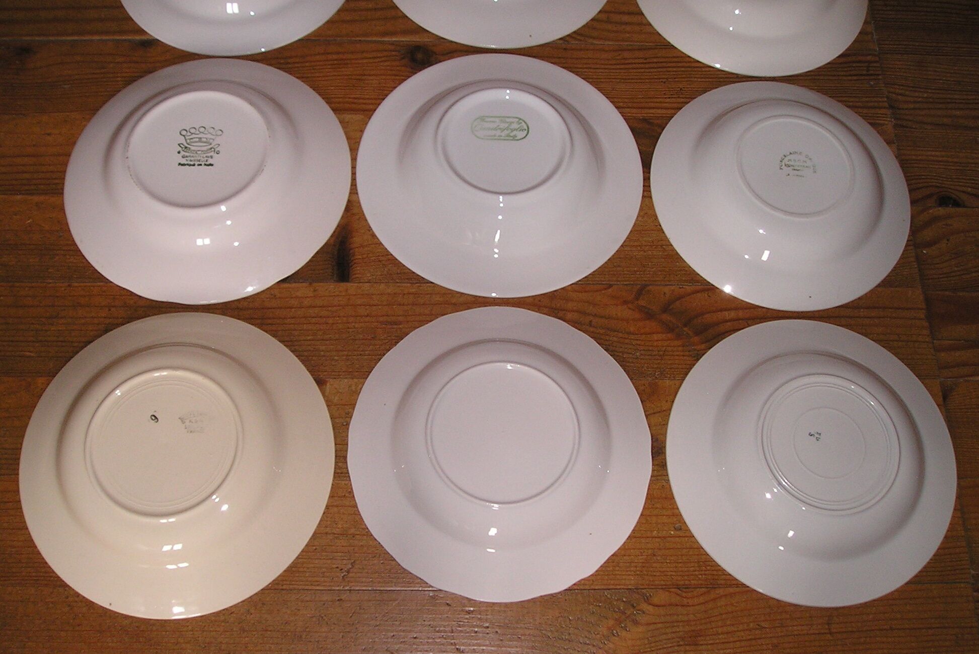 Set of 12 different hollow plates