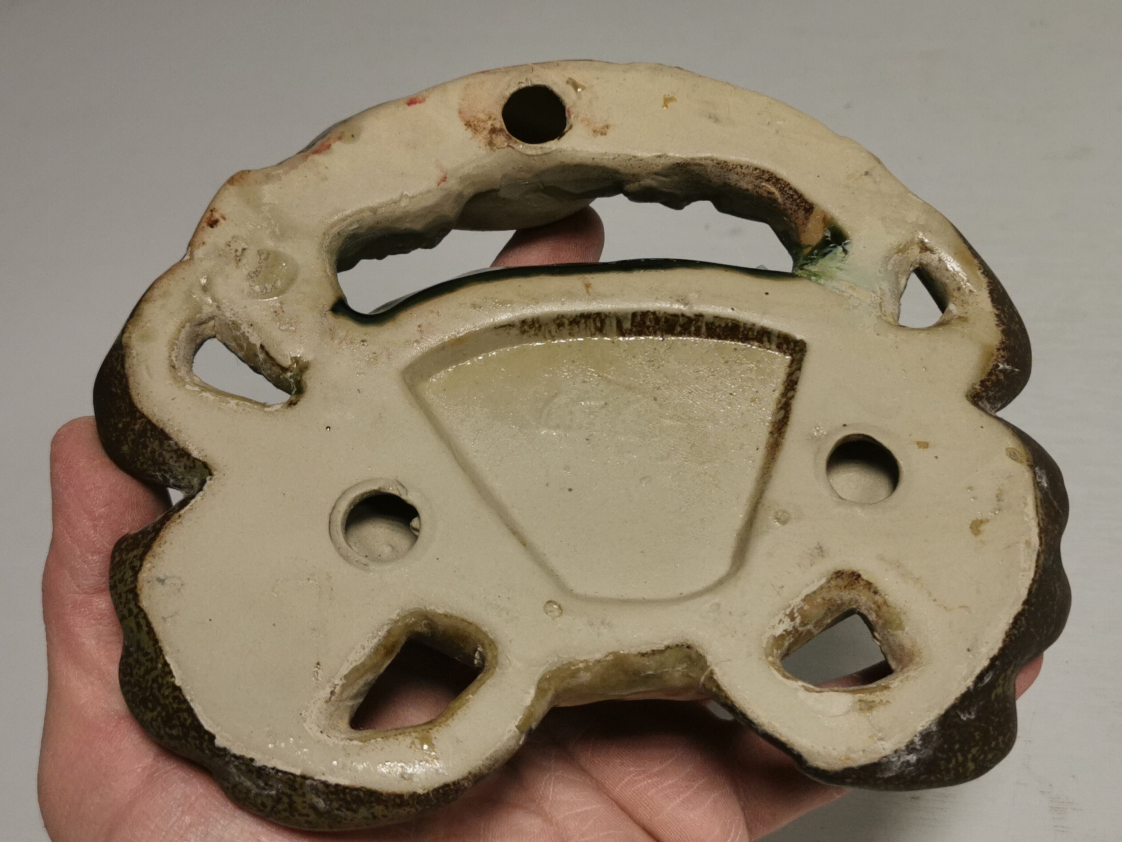 Painted ceramic crab , vintage wall decoration