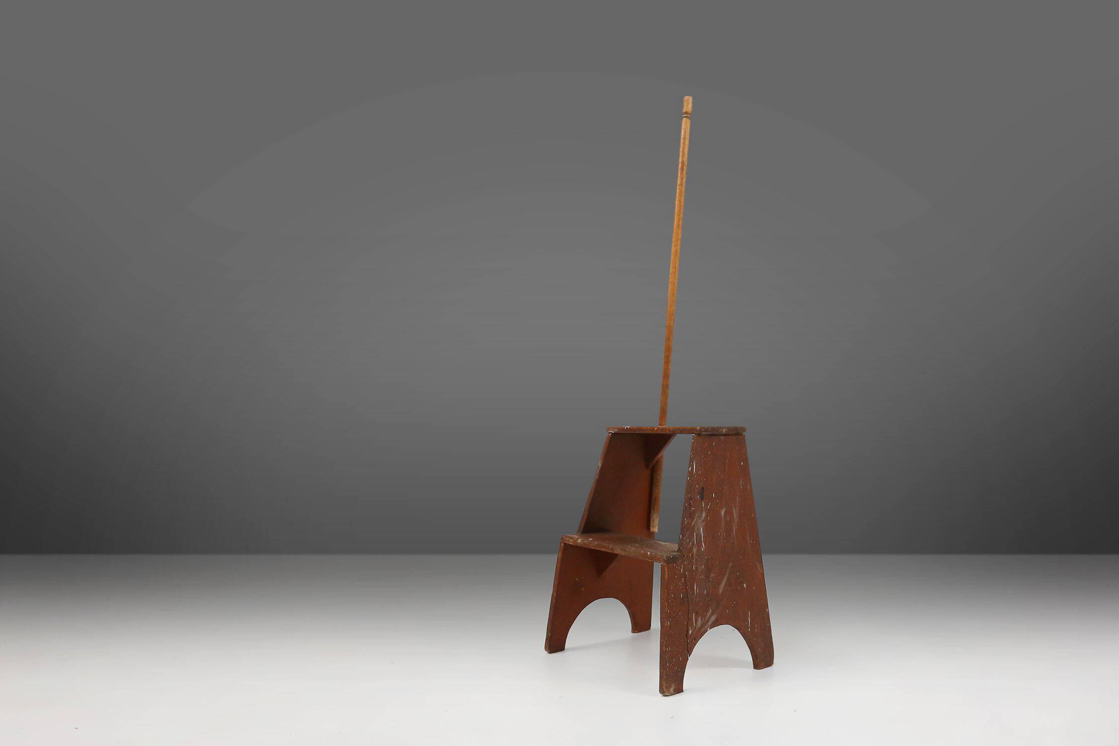 Industrial Wooden Stepladder, France ca. 1900