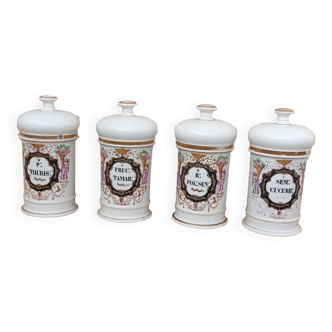 series of medicine jars