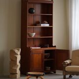 Rare high cabinet in teak by Martin Nyrop for Rud. Rasmussen, Denmark, early 20th century.