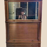 Oak office display case (1960s) H125cm