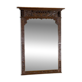 Wall Mirror in Brown Oak Frame, 1930s