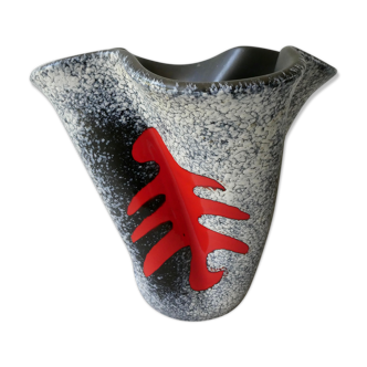 Corolla ceramic vase signed Elchinger, 60s