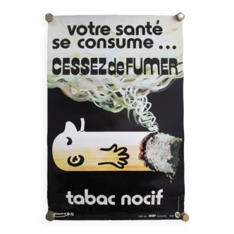 Old ratp poster Delourme-against smoking-60x40, 1975