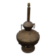 Pot in hammered copper and natural stones mounted in lamp india asia
