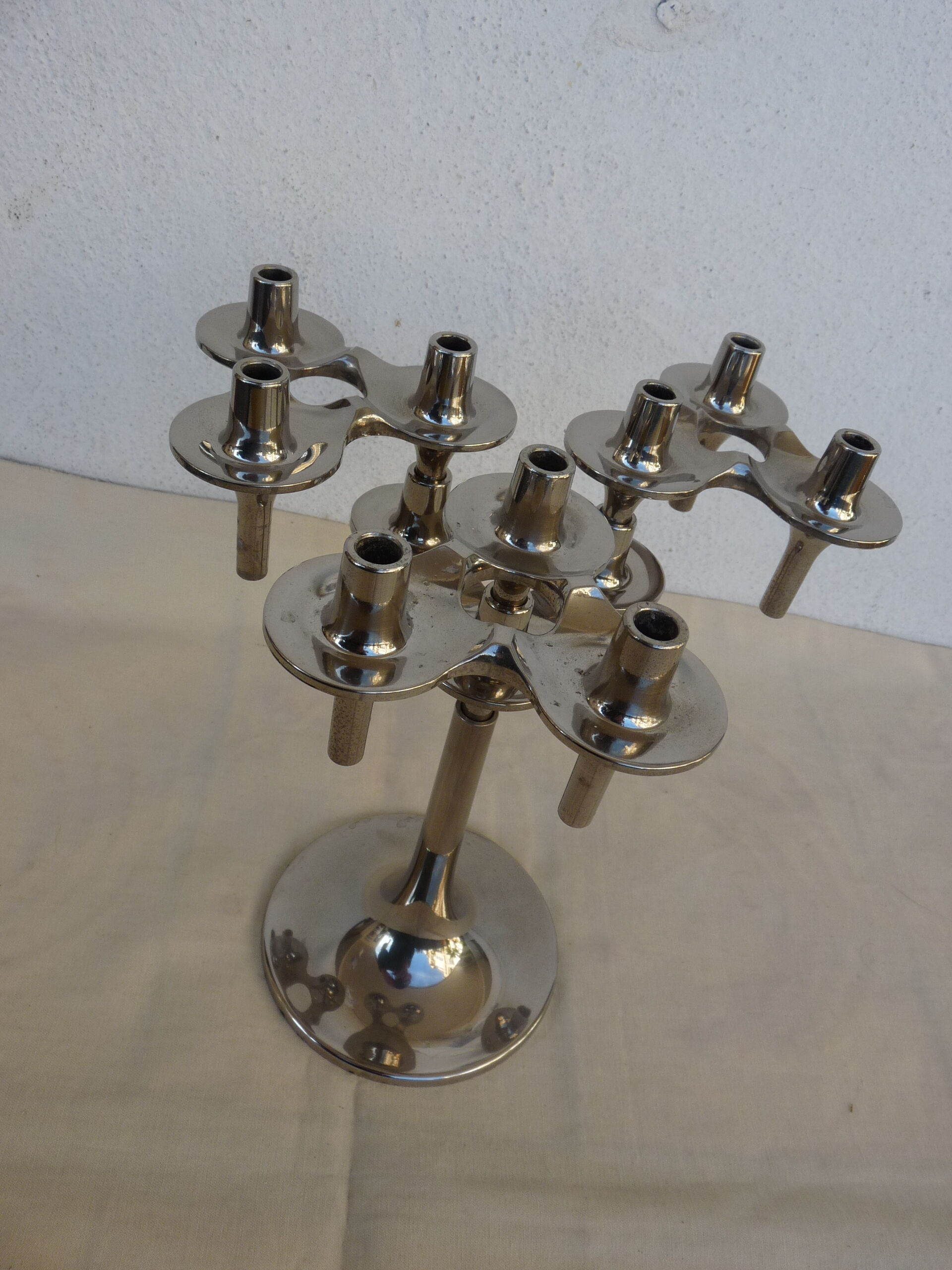 Ensemble de 4 bougeoirs modulaires avec pieds Orion Nagel & Stoffi  par BMF 1960