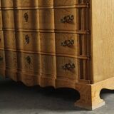 Vintage Mid-century Baroque Style Danish High Boy Brutalist Dresser 1960s