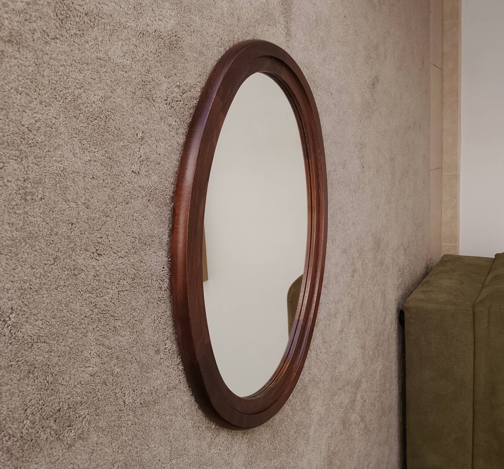 Miroir ovale vintage de style scandinave années 80/90