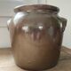 Brown stoneware jar