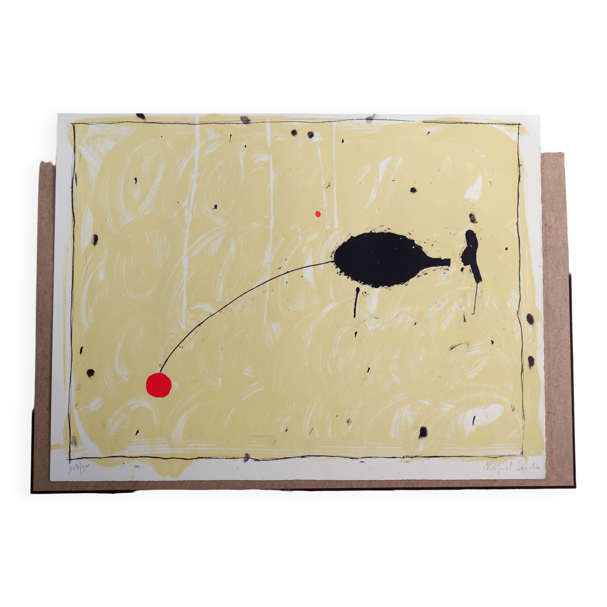 Lithograph "El Punto Rojo" Miguel Sancho (Spain) Signed and numbered by the artist