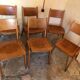 Set of 6 stackable chairs wood feet compass Germany 1960's