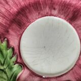 Two vintage leaf barbotine plates
