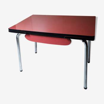 Table en formica rouge vintage