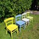 Série de 4 chaises Baumann en bois pastel